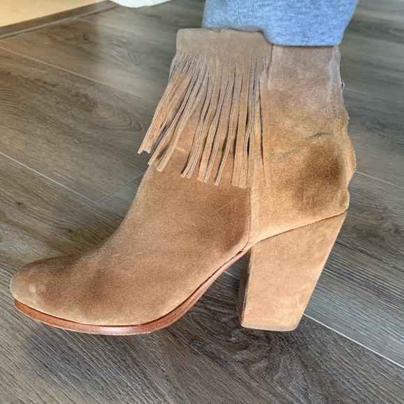 Rag & Bone suede fringe booties Newbury 38, 7.5 - Picture 3 of 8